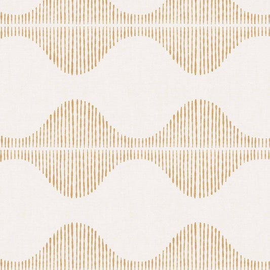 Bring a wave of modern beauty to any room with this stunning Wavy Line Art Wallpaper! The subtle tawny on cream design is completely gorgeous and sure to make a statement in any space.