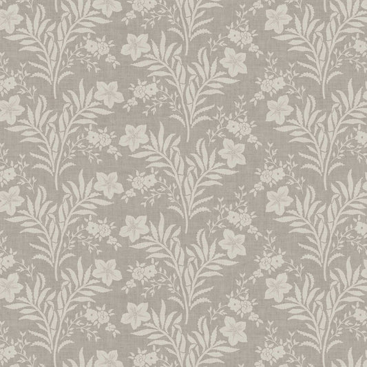 Wildflower Vines Wallpaper in Gray shown closeup.