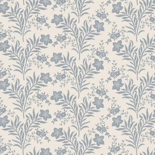 Closeup of our Wildflower Vines Wallpaper in Blue