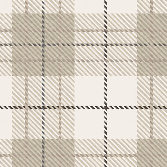 Plaid No. 5 Wallpaper - Cream
