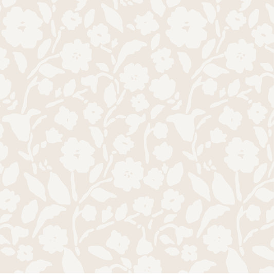 Add a touch of femininity to your space with our Lexington Wallpaper in a cream hue shown zoomed in.