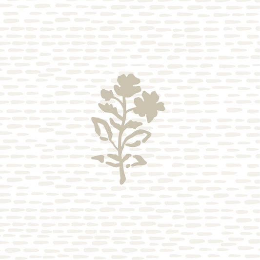 Elevate your space with the Newbury Wallpaper in Taupe shown zoomed in.