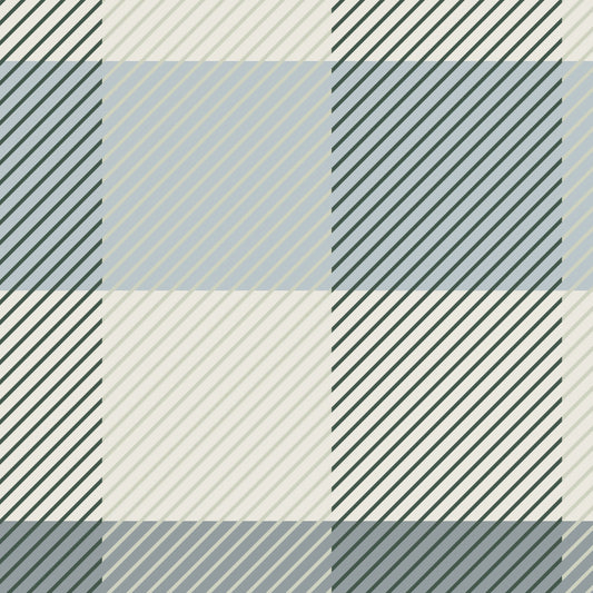 Cozy Plaid Squares Wallpaper - Blue