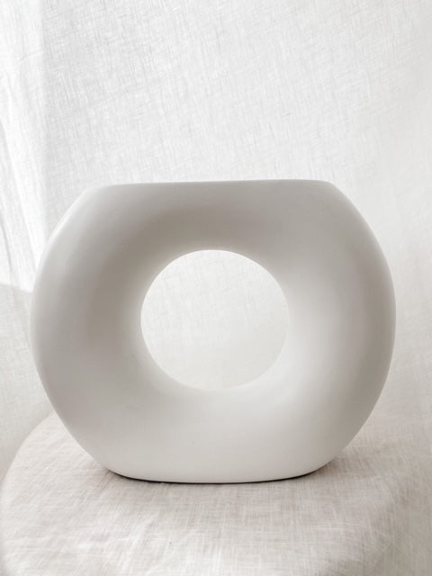Leni Circular Vase - White