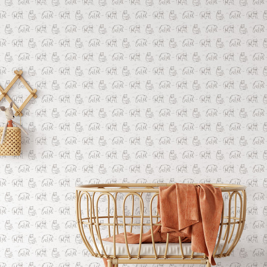Bears Wallpaper - Gray and White