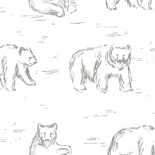 Bears Wallpaper - Gray and White