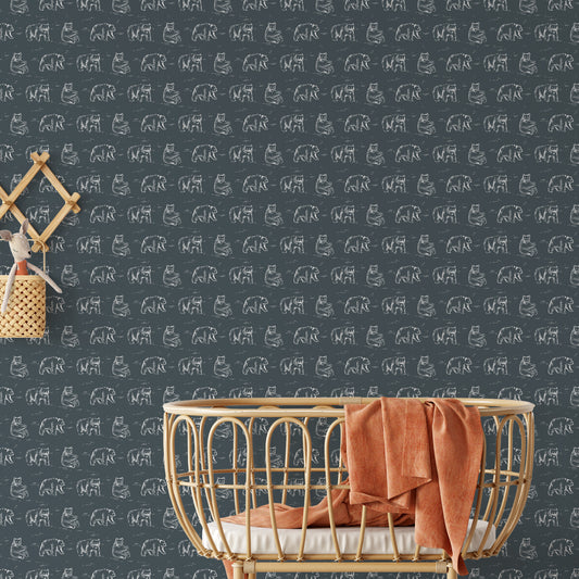 Bears Wallpaper - Navy