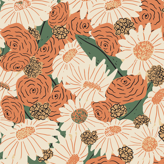 Wildflowers Wallpaper - Orange