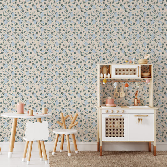 Summertime Lemons Wallpaper - Blue