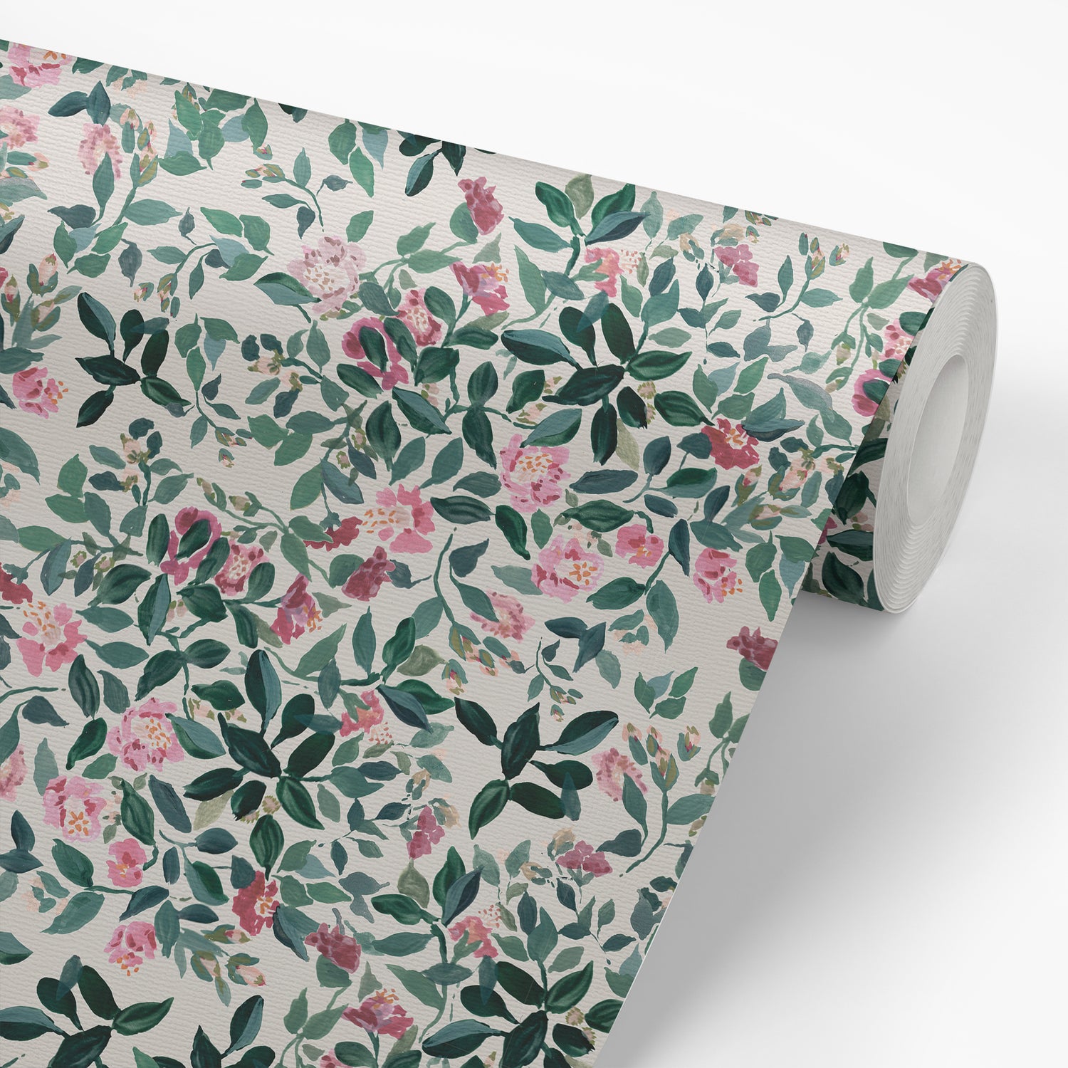 Wallpaper panel featuring Jackie O'Bosky's Camiella Wallpaper - a floral pattern