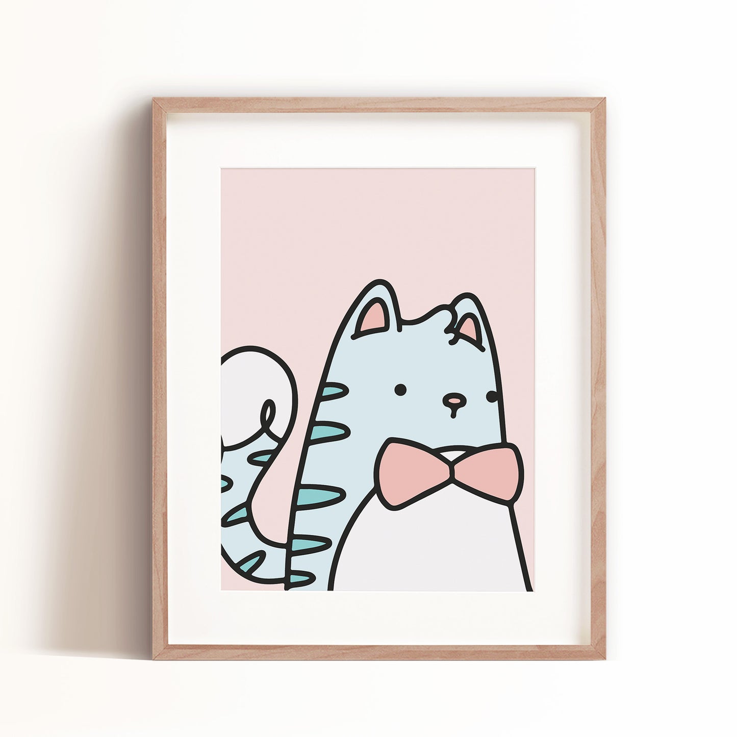 Colorful Cats Art Print - Pink