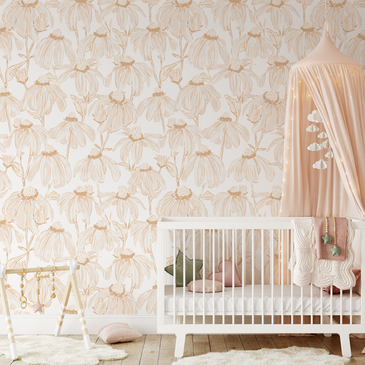 Daisy Chain Wallpaper - Cream