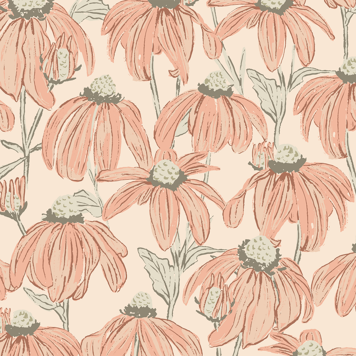 Daisy Chain Wallpaper - Pink