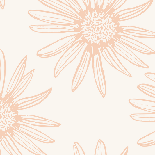 Daisy Wall Wallpaper - Peach