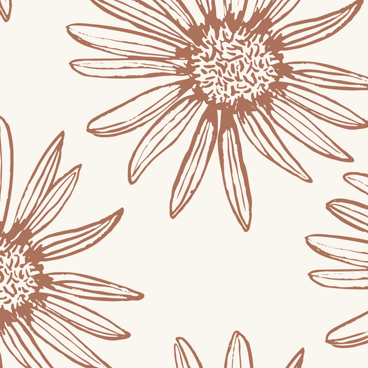 Daisy Wall Wallpaper - Rust