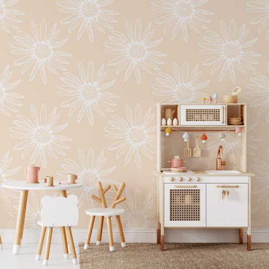 Daisy Wall Wallpaper - Sunshine