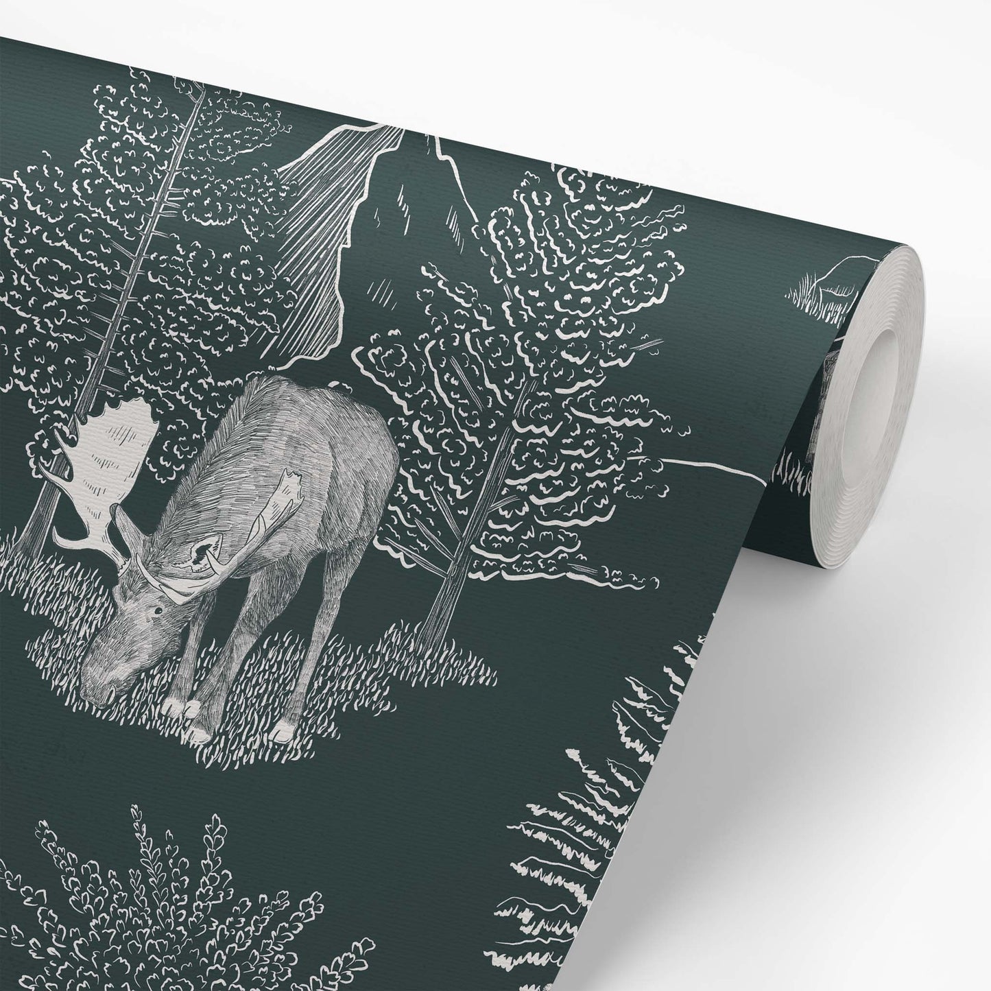 Wallpaper panel featuring Cayla Naylor Denali- Forest Peel and Stick Wallpaper - a nature inspired pattern