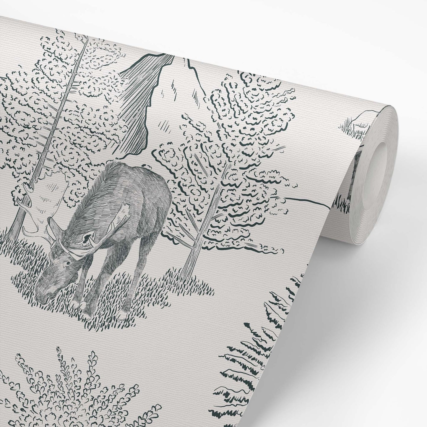 Wallpaper panel featuring Cayla Naylor Denali- Snow Peel and Stick Wallpaper - a nature inspired pattern