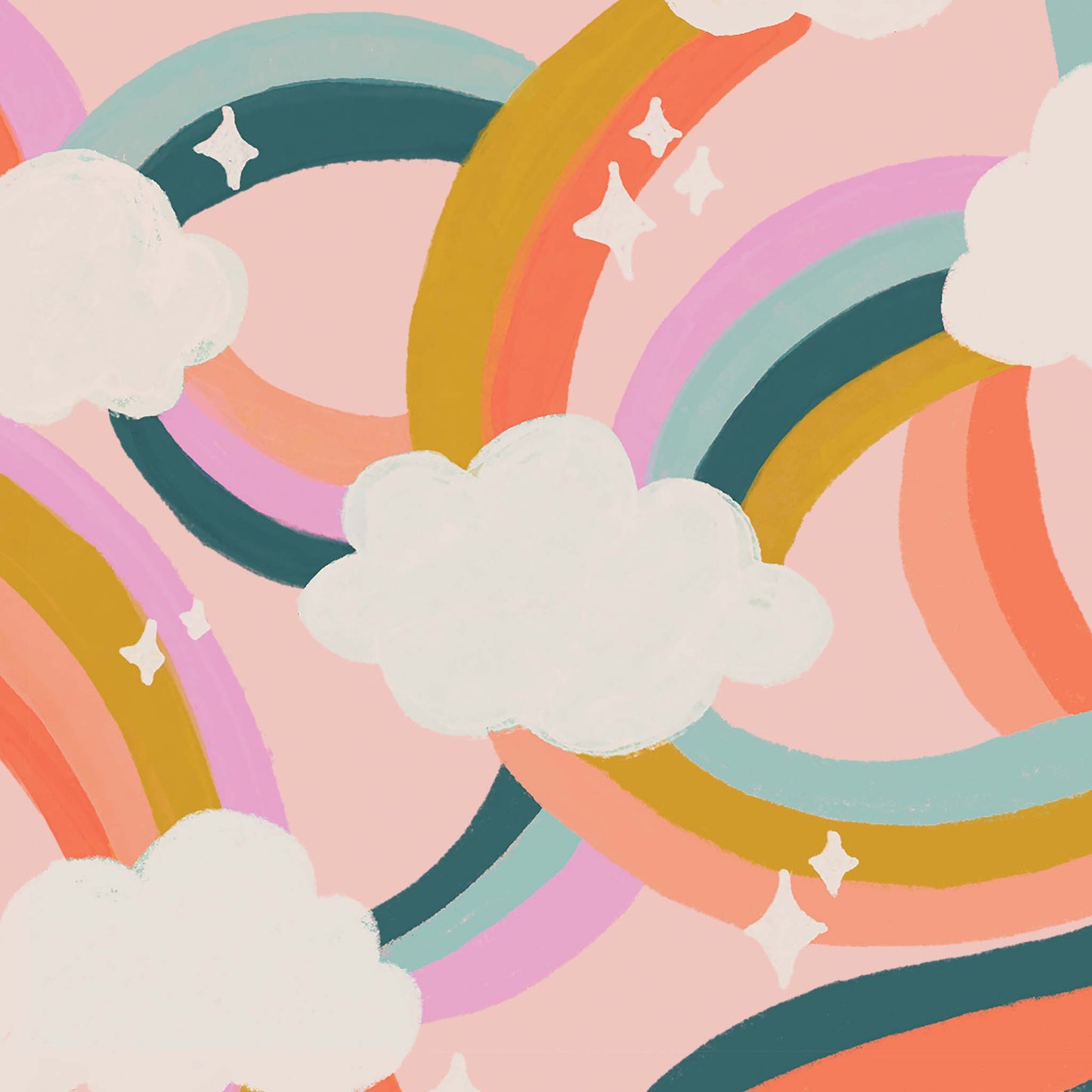 Close up featuring Iris + Sea Dreamland- Multi a colorful cloud pattern
