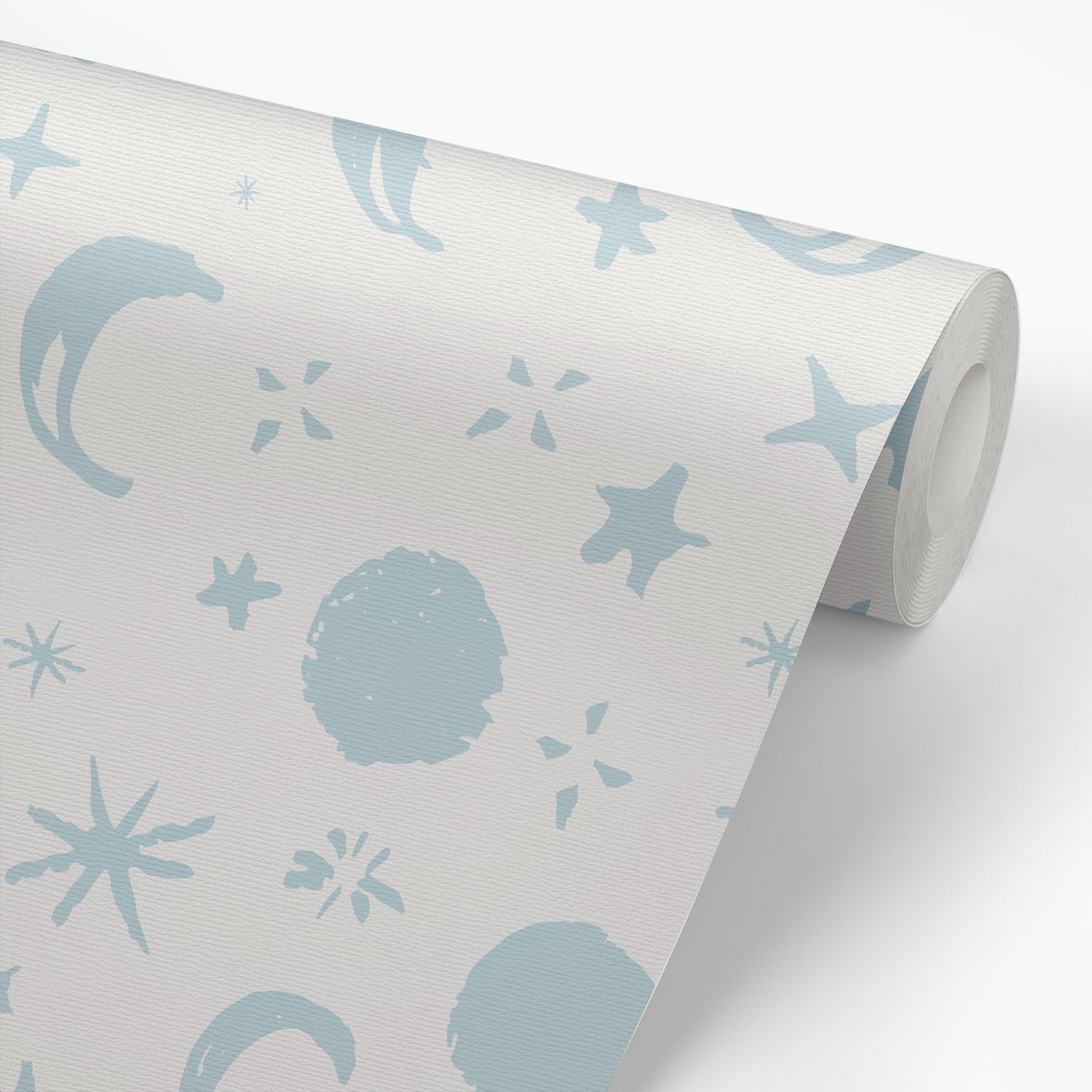 Featured on a roll of our luxury designer wallpaper, Emmett is an inspiring design by our artist Jackie O"Bosky. The carefully created moons and stars will bring positive energy to any space. 