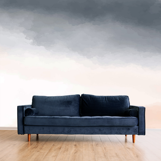 Painted Clouds Mural - Blue