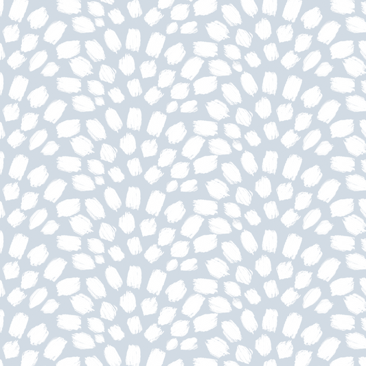 Painted Scallops Wallpaper - Dusty Blue
