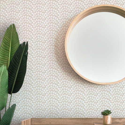 Painted Scallops Wallpaper - Sand