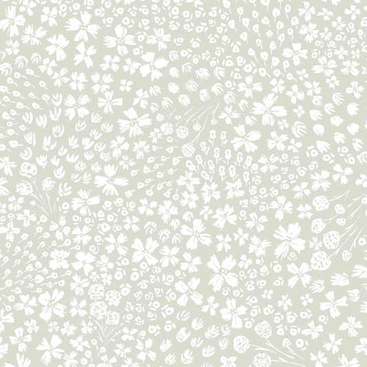 Flower Beds Wallpaper - Light Sage