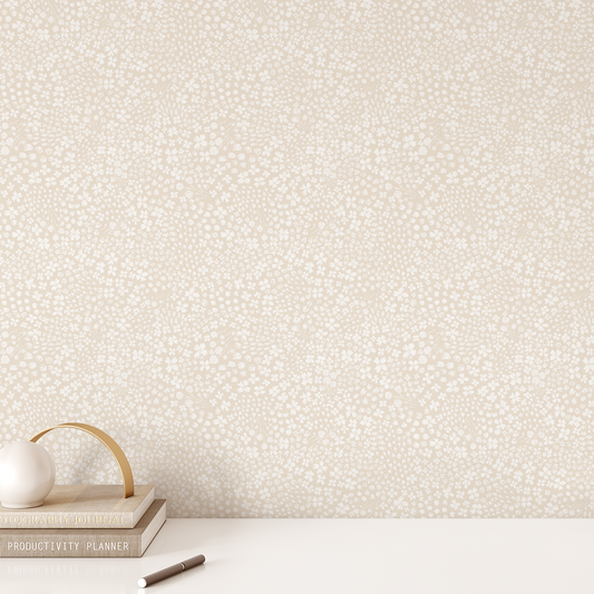 Flower Beds Wallpaper - Tan