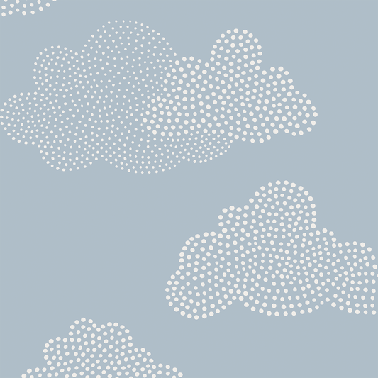 Clouds Wallpaper - Light Gray Blue