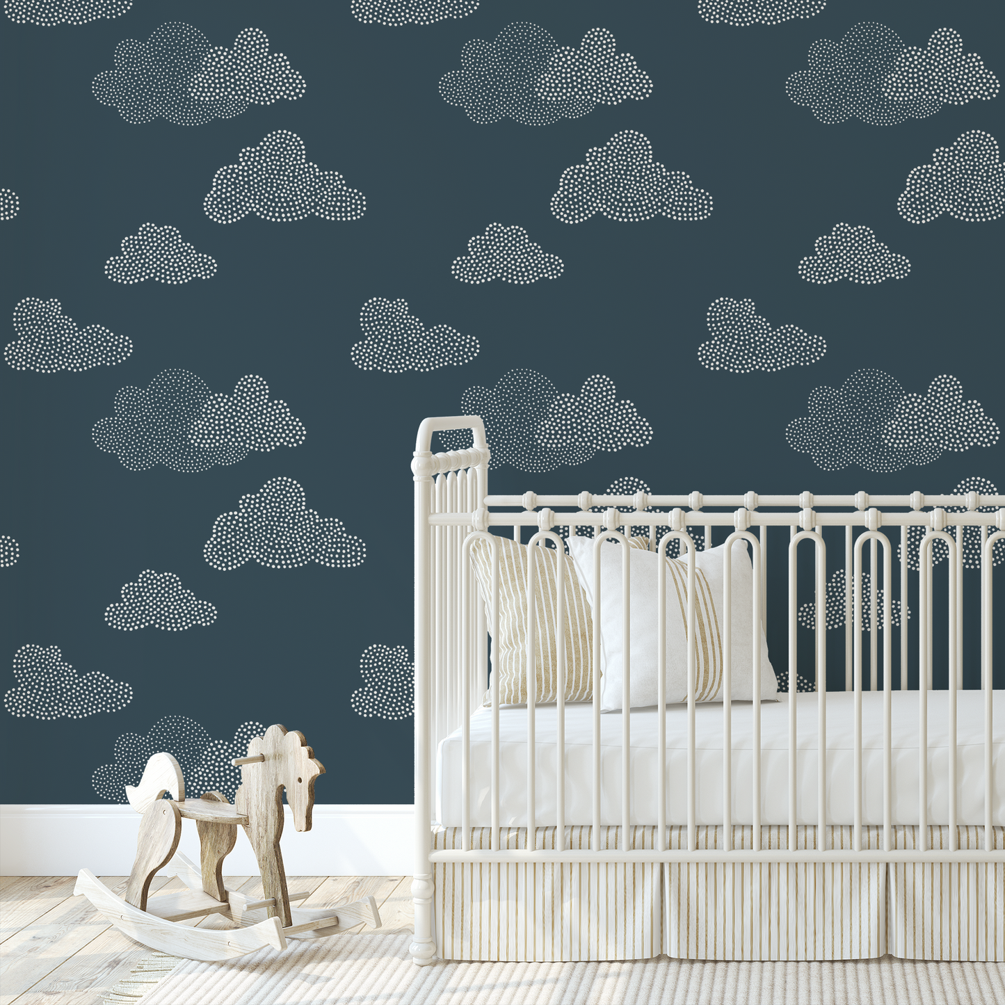 Clouds Wallpaper - Midnight Blue
