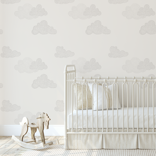 Clouds Wallpaper - Warm Greige Clouds