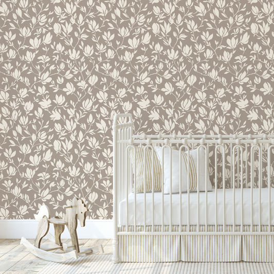 Flora Wallpaper - Taupe