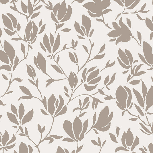Flora Wallpaper - Taupe Flowers