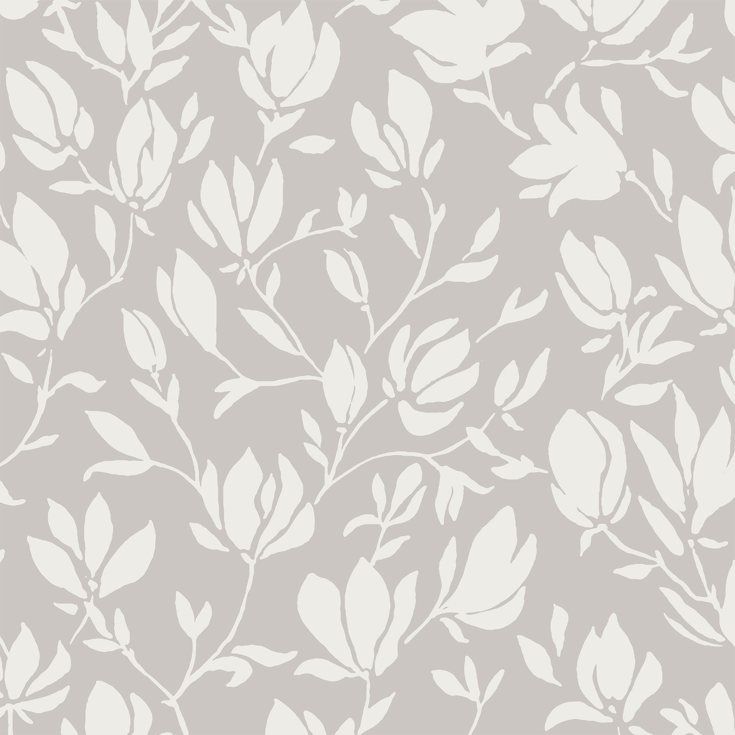 Flora Wallpaper - Warm Greige