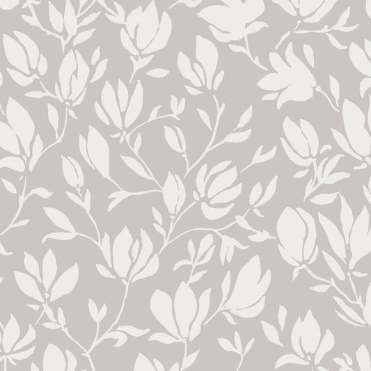 Flora Wallpaper - Warm Greige
