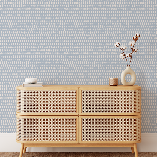 Rain Wallpaper - Light Gray Blue