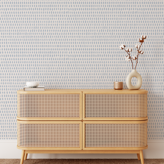 Rain Wallpaper - Light Gray Blue Drops