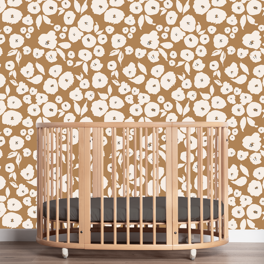 Floral Buds Wallpaper - Terracotta