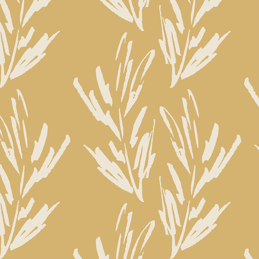 Herb Bundles Wallpaper - Ochre/Cream