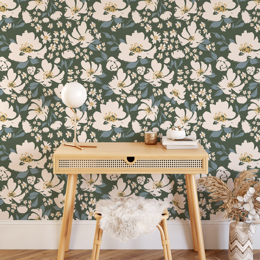 Secret Garden Wallpaper - Moody Green