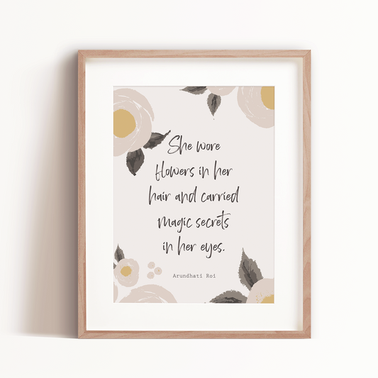 She Wore Flowers Art Print