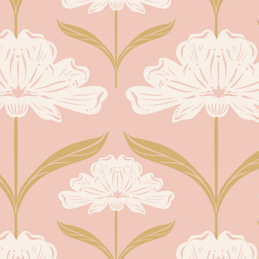 Vintage Peonies Wallpaper - Blush