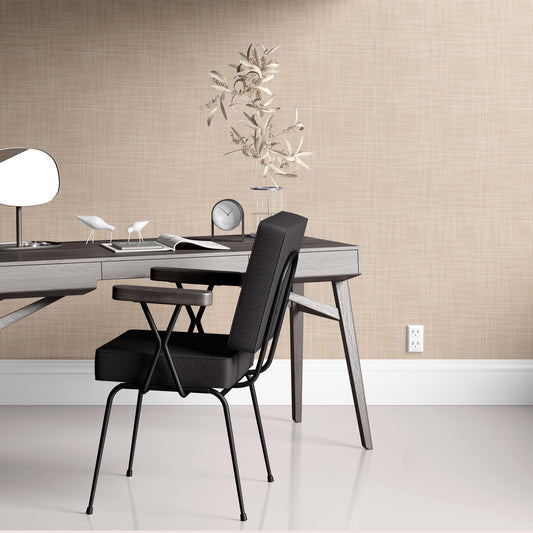 Burlap Fiber Wallpaper - Brown