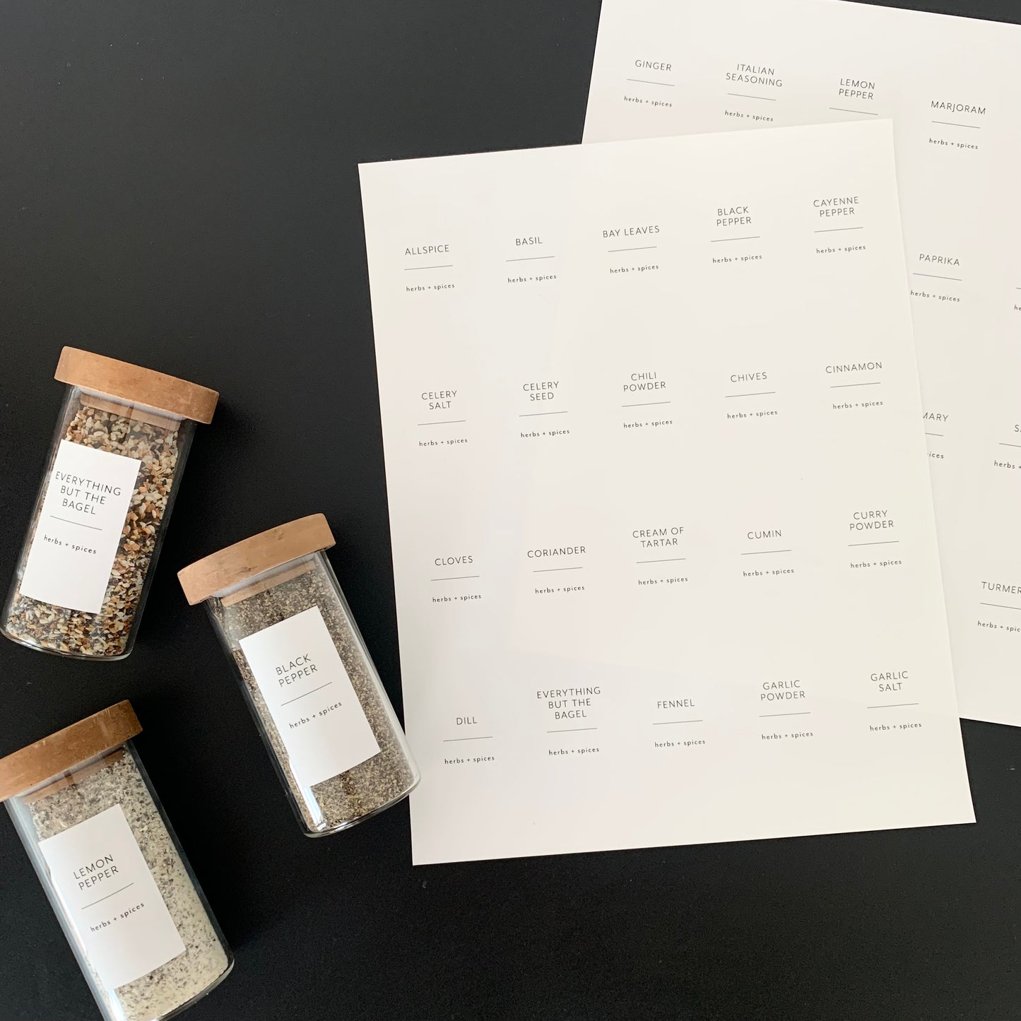 Minimalist Labels for Herbs and Spices