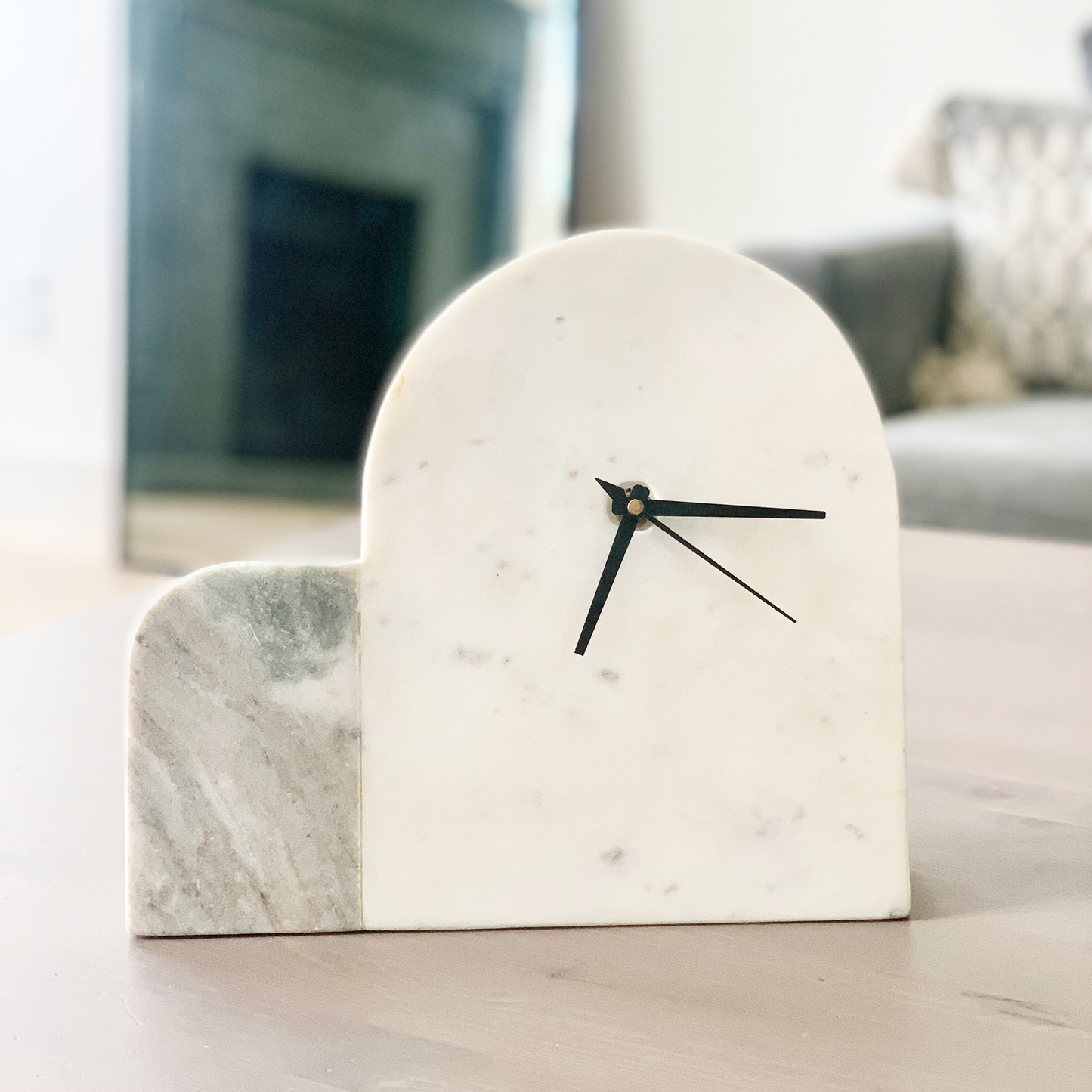 Double Arch Marble Clock