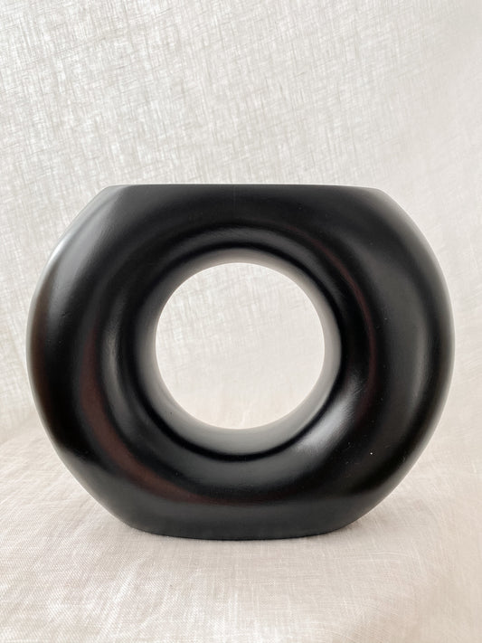 Leni Circular Vase - Black