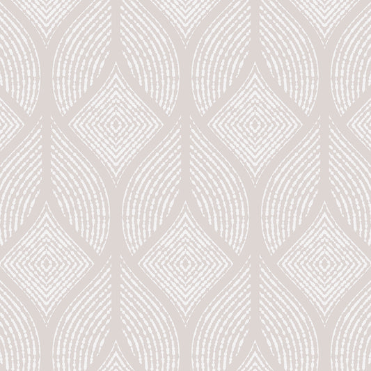 Inked Leaves Wallpaper - Greige