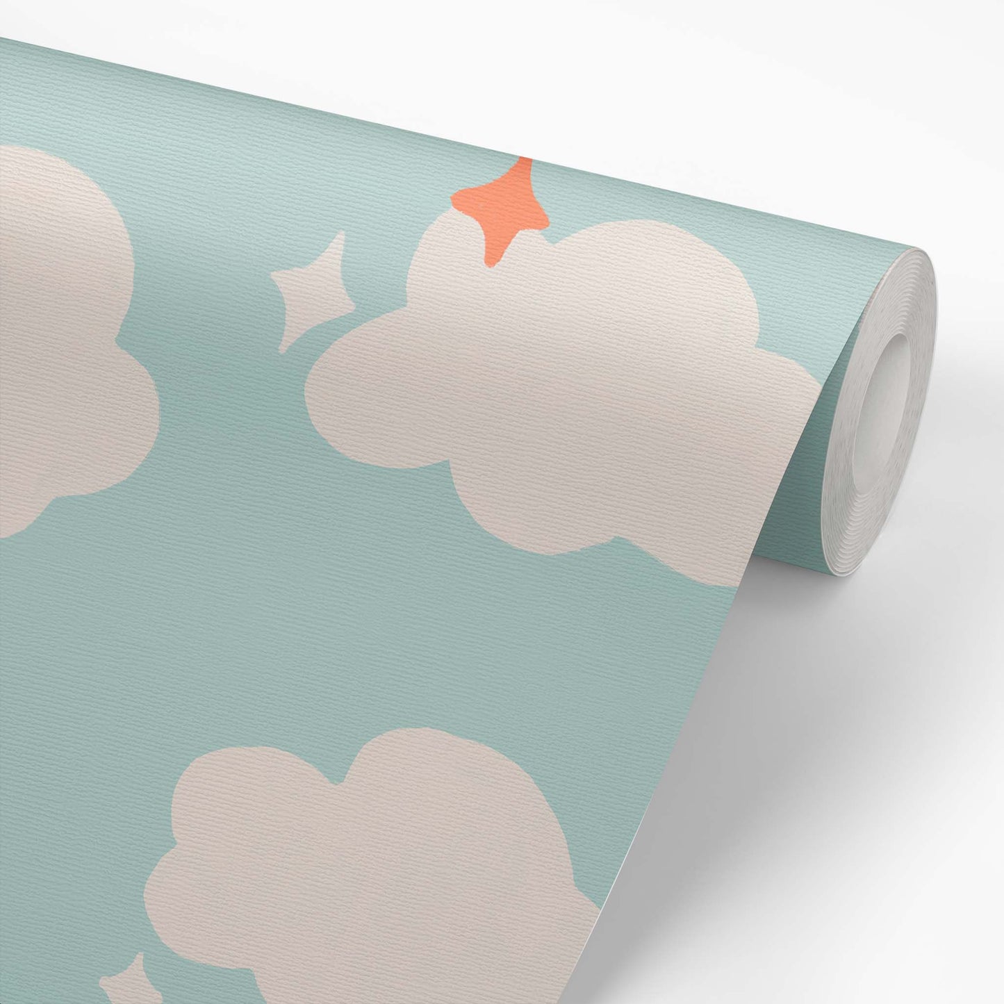 Wallpaper panel featuring Iris + Sea In the Clouds- Blue a cloud pattern