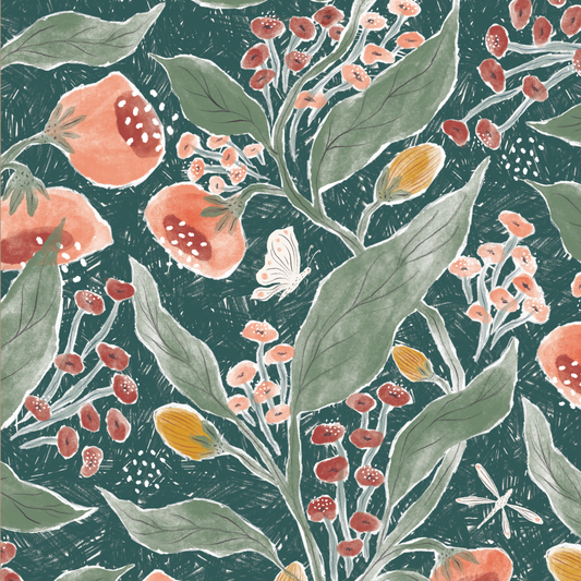 Rose Garden Wallpaper - Emerald